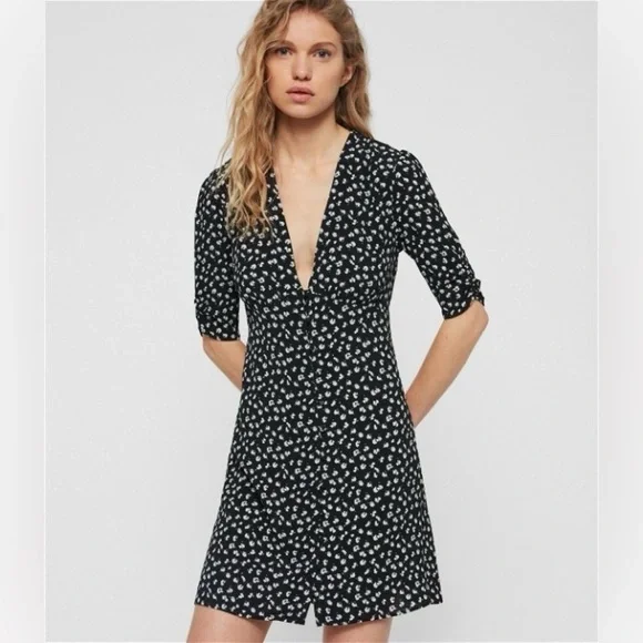 All Saints Kors scatter ditsy floral dress black 30634 - Picture 4 of 9